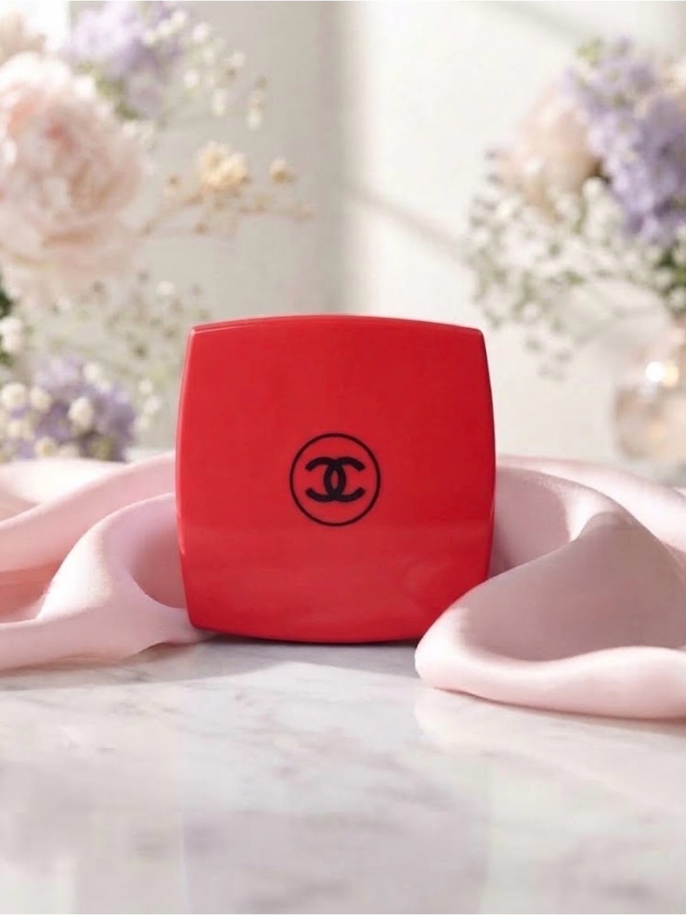 CHANEL Mirror Duo Red Compact Mirror Duo with Velvet Dustbag